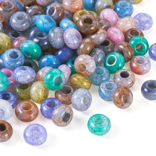 100st 14mm Acrylscheur Kralen Rondelle Europese kralen Grote Hole Losse Spacer Kralen voor DIY armband ketting sieraden maken