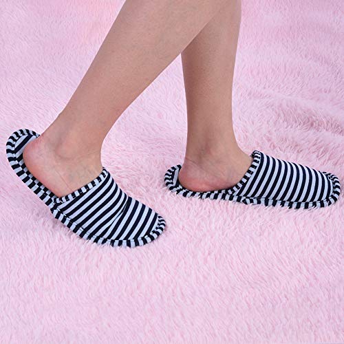 Reizen Opvouwbare Slippers Unisex Mannen Vrouwen Comfortabel Portable Herbruikbare Indoor Zachte Katoen Anti-slip Slippers met opslagzak voor Home Hotel Reizen Binnen Outdoor 1 Pair 3