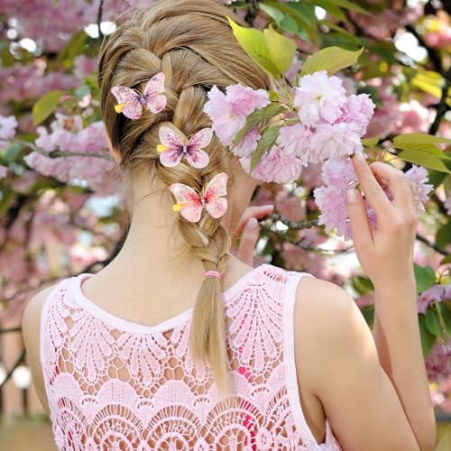 Y2K Hair Clips Glitter Vlinder Clips Rhinestone Vlinder Realistisch Haar Clips Y2K Hair Clips Schattig haar Accessoires voor vrouwen feestbal