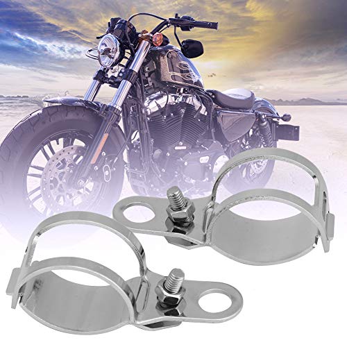2Scs Motorfiets Turn Light Mount Bracket, geschikt voor 30-45mm front vork scooter, duurzame montage beugel voor motorfiets Turn Lights (zilver) 3