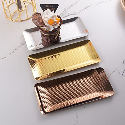 Stainless Steel Serving Bowl, Sieraden Presentatie Tray, Scandinavian Multifunctionele Dessert Tray, Aperitief Tray voor Dessert Thee Fruit sieraden (Goud) 4