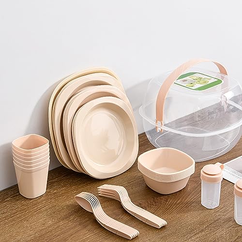 Outdoor Portable Tafelgerei Set Camping Utensil Set Picnic Bestek Set Travel Tafelgerei Set voor Camping Wandelen Reizen BBQ Grillen Roestvrij staal Accessoires Spoon Fork 3