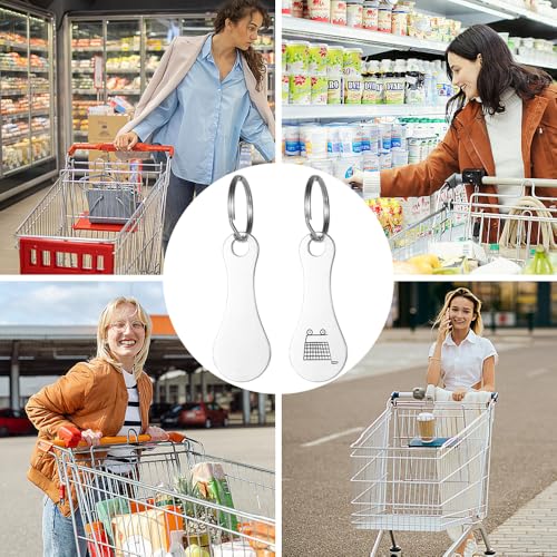 6 stuks Trolley Token Universal Winkelwagen Token Winkelwagen Verwijderaars gemaakt van roestvrij staal voor het vrijgeven van Supermarkt Trolleys winkelwagen Token Tool Accessoires 3