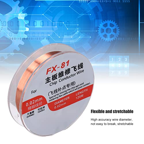 Geëmailleerd draad, hoge elektrische geleidbaarheid Geïsoleerde rekbare koperen wire Niet onderbreken 5 stuks voor flexibele kabels (FX 81 0,02mm Dia) 3