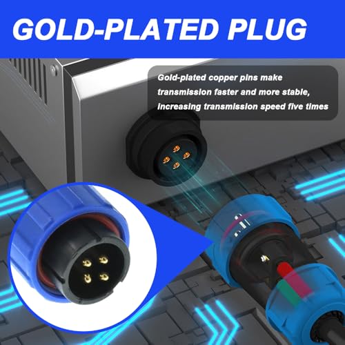 SP21 4 Pin Socket voor 21mm Panel Mount, IP67 Waterdichte Ronde Kabel 12V 30A Plug Socket voor DC Output BLUETTI (4 Packs, Plug and Bushing) 4