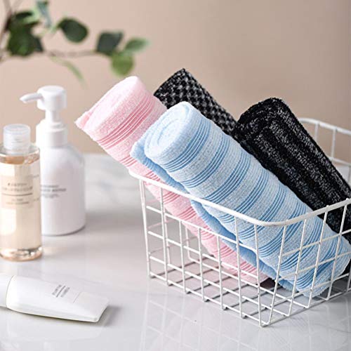 Exfoliating Back Scrubber voor douche, Heren Vrouwen Exfoliating Body Scrub Washandje Terug Washandje Terug Scrubber Handdoek voor douche (Licht Blauw) 4