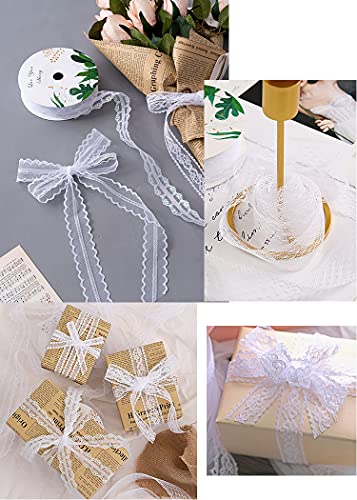 45m 3cm brede kant lint kant rand geschenk lint kant randen lint decoratieve lint lint kant stof voor het naaien voor DIY crafting, bruiloft tafel decoratie scrapbooking geschenk doos, crème 4