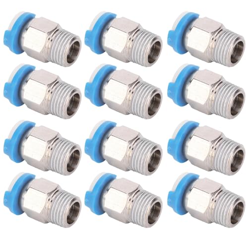 12 st pneumatische mannelijke rechte PTFE buis M10 draad duw om fittingen aan te sluiten, rechte push-in connect fittingen, extruder accessoires voor 3D printer bowerd extruder 5
