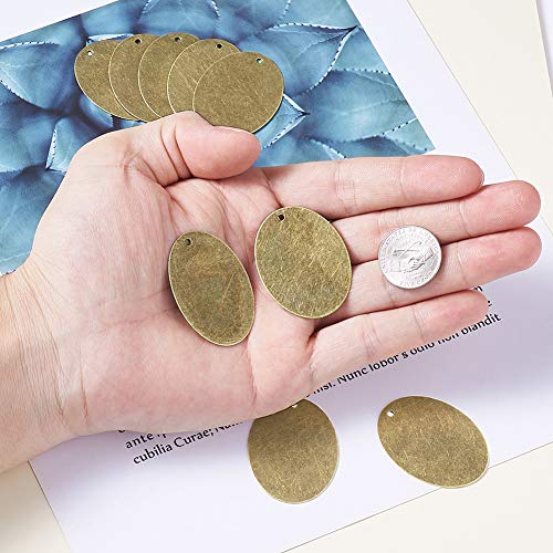 10 st Ovale Messing Blanco Stempelen Tags Charms 40x30mm Antieke bronzen metalen Tags Hangers met 1.5mm Gat 5