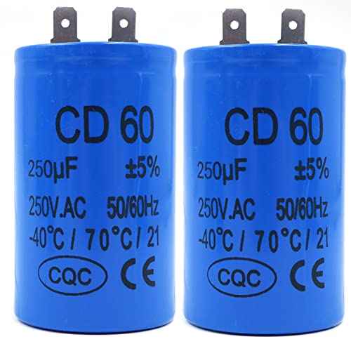 CD60 Motor Start Condensator 50x100mm Circulaire Condensator voor Elektrische Motor en Wasmachine-250UF