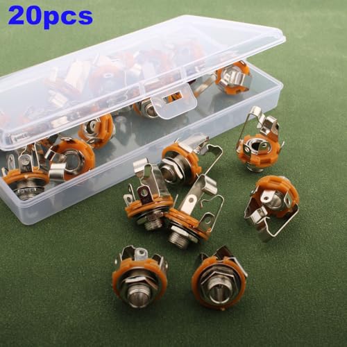 20st jack stekkers voor gitaar 6,35mm, jack stereo, socket 6,35mm TRS, 1/4 inch 6,35mm, stereo jack, aansluiting voor soldeer 4