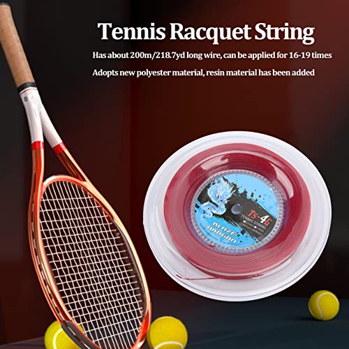 1.3mm 200m Tennis Racket Strings Tennis String Reel Racket String Reel Tennis String Set Tennis String Kit voor Amateur Dagelijkse Training praktijk Rood 3