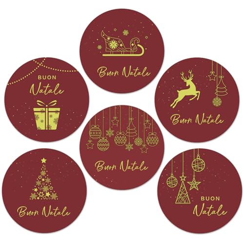 120 st. 4cm Zelfklevende Kerst Labels Ronde Kerst Stickers Gift Stickers Rode Stickers Gold Scrapbooking Vrolijk Kerstmis Rendier Bags DIY Stickers Party Christmas