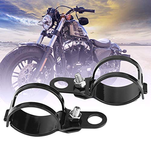 Motorfiets Turn Signal Bracket voor 30-45mm Voorvork Scooter, 1 Paar Motorfiets Aangepaste draaisignaalaankoppelhaak (zwart) 4