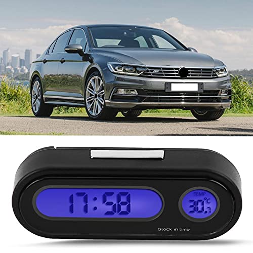 Auto binnenthermometer, 2 in 1 auto voertuig interieur Mini elektronische horloge LED digitale klokthermometer Voltmeter 4
