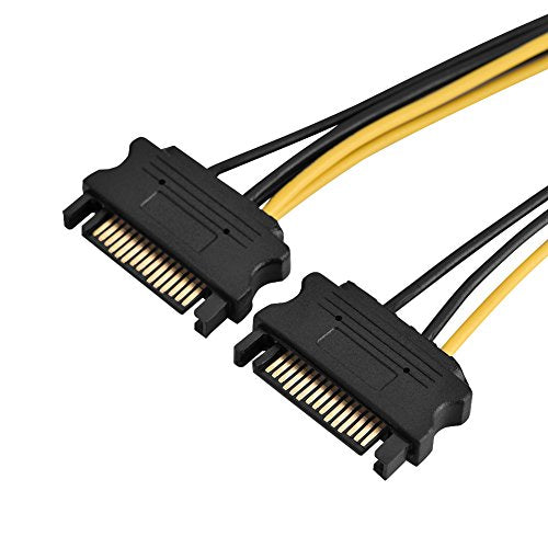 Single SATA Cable, 15 Pin Single SATA Male To 8 Power Supply Express Power Adapter Cable 0.2M Geschikt voor video vrouwelijke PCI-E PCI