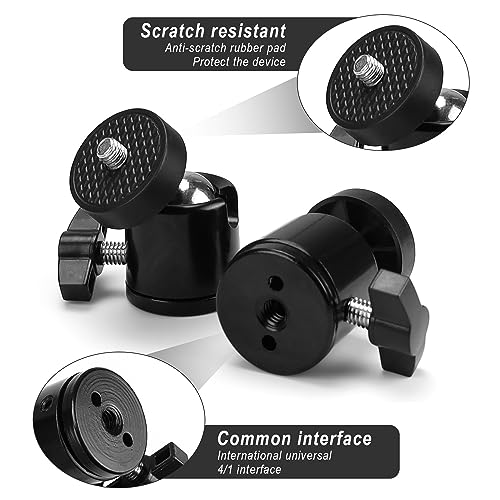 Metalen kogelkop Tripod, 360° draaibaar, Mini Portable Tripod Head, International 1/4 Interface, voor camera's, sportcamera's, mobiele telefoonhouder 4