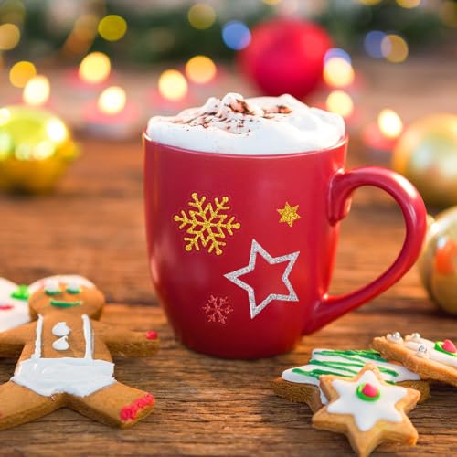 240 st Glitter Snowflake Sticker Zelfklevende ster Sticker Kerst Transparant Ideale labels voor kaarten maken Scrapbook Holiday Envelope Seal 5