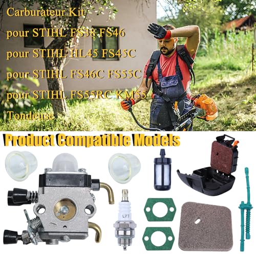 FS45 FS55 FS55R Carburator Kit voor STIHL FS38 FS46 HL45 FS45C FS55C FS55RC KM55 Trimmer Vervanging C1Q-S97 3