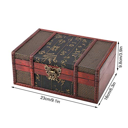 Retro Vintage Houten Opbergbox Boek Vintage Houten Sieraden Organizer Decoratieve Organisator Vintage sieraden Treasure Chest Kleine Decoratieve Treasure Chest (Chinese stijl met slot) 4
