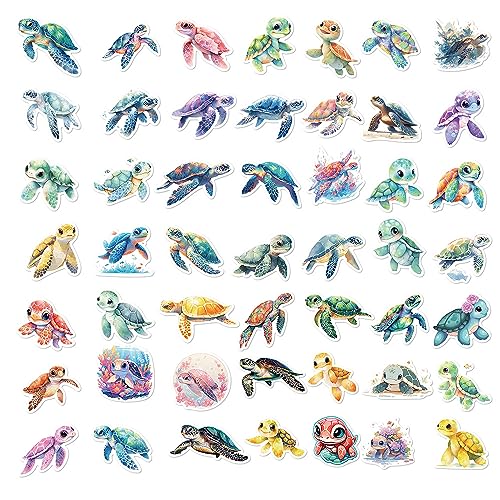 Sea Turtles Sticker Set voor tieners en volwassenen 50 stuks zeeschildpadden Waterdichte Vinyl Stickers Automotor Fiets Skateboard Snowboard Bagage Laptop Kofferhelm
