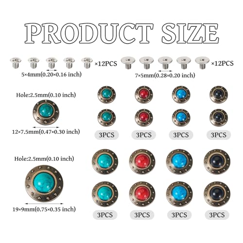 24 Sets Jean Knoppen Vervanging 12mm 19mm No-Sew Legering Knoppen Verwijderbare Waist Aansteker Verstelbare metalen reparatie knoppen Kit met schroeven voor broeken Jean Purse Bag Craft 3