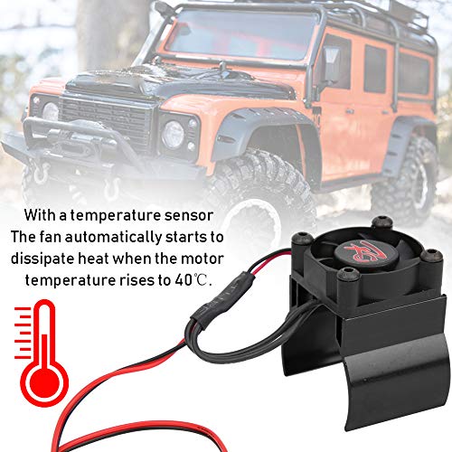 RC Car Engine Heatsink, Legering 540/545/550 Motor Radiator met enkele koeling Ventilator voor 1/10 RC Hobby Model Car(Zwart) 4