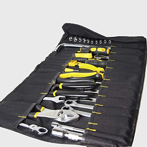 Draagbare gereedschap zak 22 zakken 600D Oxford Canvas gereedschap roll up tas grote tote drager Organisator, gemakkelijke opslag & draagbare Beste voor ambachtelijke Handymen Reparaties Zwart 3
