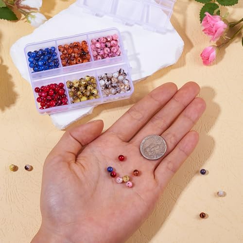 210Pcs Natuurlijke Zoetwater Shell Kralen 5mm Ronde Drawbench Shell Kralen 6 Kleuren Losse Spacer Kralen Seashell Kralen Bulk voor DIY armband ketting sieraden maken 5