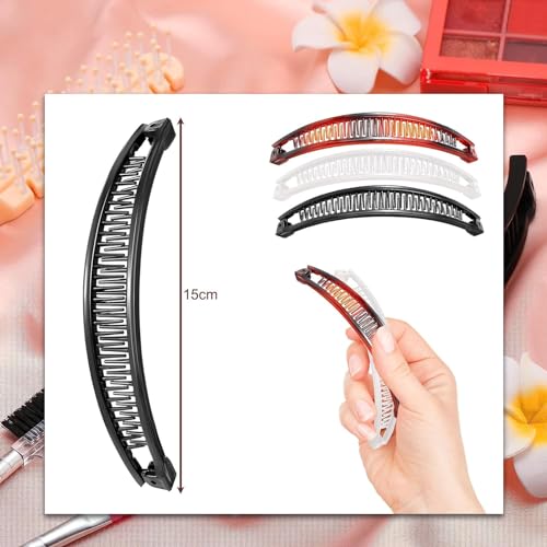 3 Stukjes bananen Haarklemmen Retro-banaan Vintage Grote banaan Kleurrijke Ponytail Haarclips Haarclips (zwart, bruin, wit)