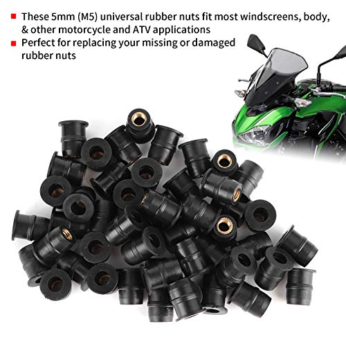 Rubber Noten M5 5 mm Motor Trim bevestigingshulpmiddelen Metrische 50 stuks Wing Noten Accessoires Zadels en andere toebehoren (UN (verpakking van 50) 3