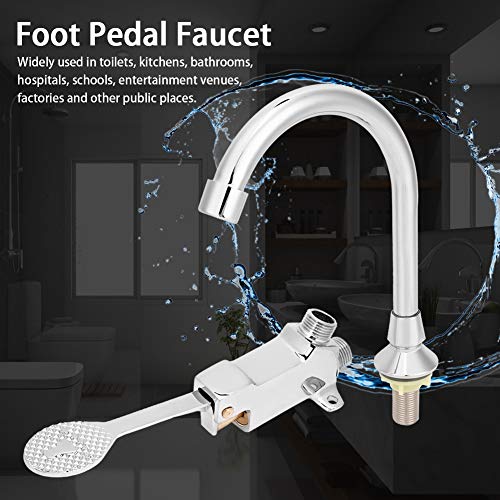 Faucet Pedaal, Badkamer Basin Faucet Set Geneeskunde Laboratorium Voet Pedaal Aanrecht Water Faucet Accessoire, Hydraulische controle, 1 Inch, Aanrecht, Pedalen 3