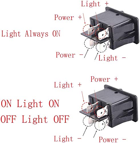 35 A 12 V autoschakelaar, waterdicht, verlicht, LED, 4 Pin verandering, Rocker Switch, Rocker Switch, Aan/uitschakelaar voor mistlichten, koplampen 5