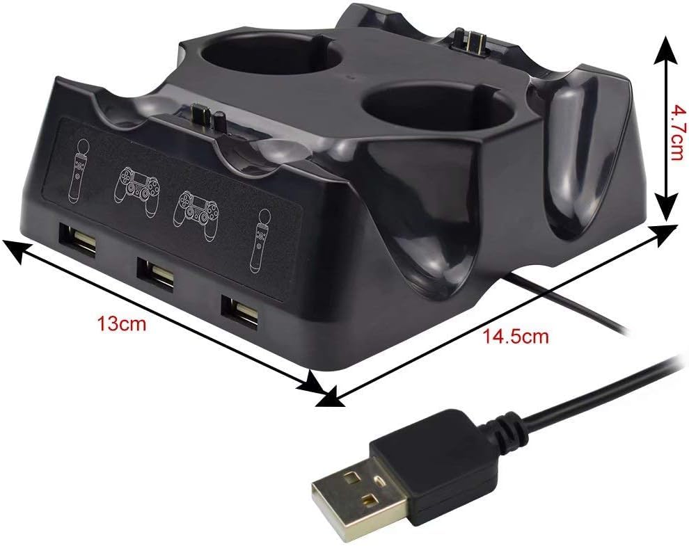 Multifunctionele oplader, Charging Station Controller Oplader voor PS4 Beweeg voor PS4/ps4 Beweeg/ps4 Vr Controller Vier laaddokken