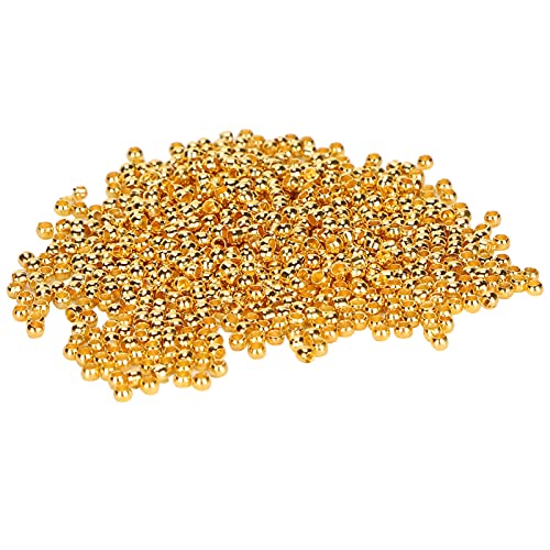 Ronde Spacer Kralen, DIY Stopper Kralen Makkelijk te gebruiken sieraden maken Stopper Kralen Duurzaam 500Pcs Knijp kralen voor ketting armband DIY(Imitation Gold)