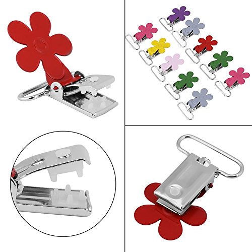 10 talg. Schnuller Hosenträgerclips, Mini Pflaumenform Hosenträger Schnuller Klammerdumbell, Ringinnendurchmesser: 25 mm 3
