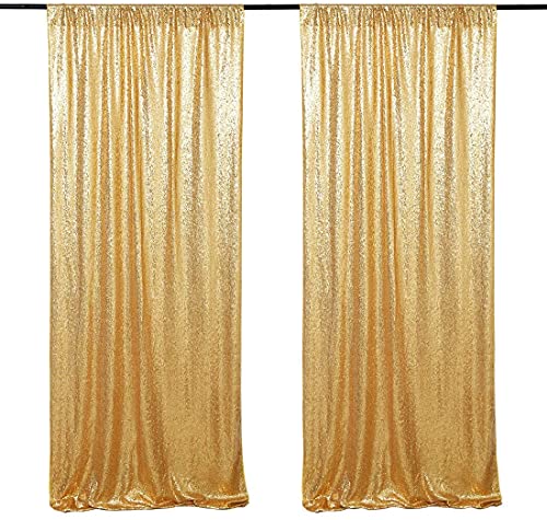 Gouden pailletten achtergrond gordijn 1,25m x 1,8m, Luxe pailletten gordijnen grote grootte Shimmer pailletten gordijn achtergrond achtergrond achtergrond voor bruiloft kerst ceremonie partij