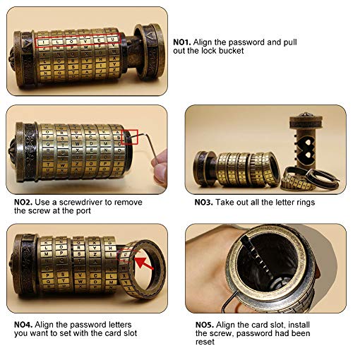 Code Cilinder Lock Box Cryptex Letter Locks Ring houder Vriend Verjaardag Cadeau voor Valentijnsdag 5