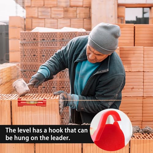 4 st. Spirit Level Spirit Level Cord richtlijn Stel kleine lijnschaal in voor metselwerk Goot Loodgieter Spirit Level - Rood, 75x12mm 4