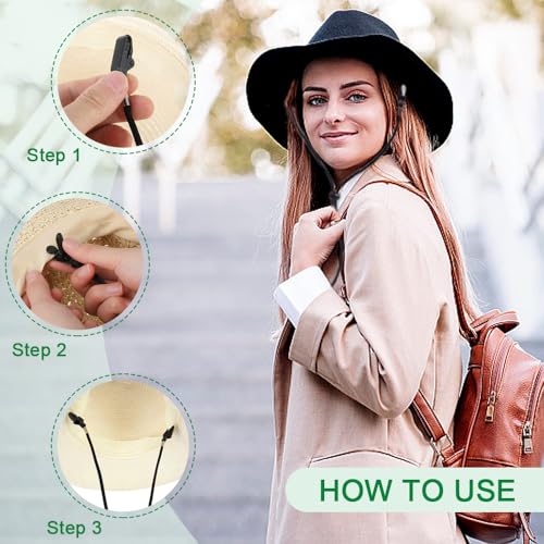 5 st Winddichte hoed band verstelbare hoed kin koord sloten verwijderbare riem clips voethouders voor kamperen, wandelen, reizen, klimmen en buiten activiteiten (5 kleuren),, Multicolour 5