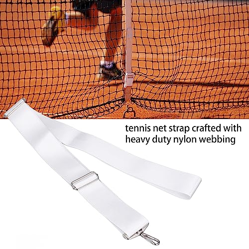 Duurzame middenband voor Tennis Net, Hoogte verstelbare Tennis Net Riemen, Roestvrij stalen sluiting, Wit voor Tennis apparatuur 3