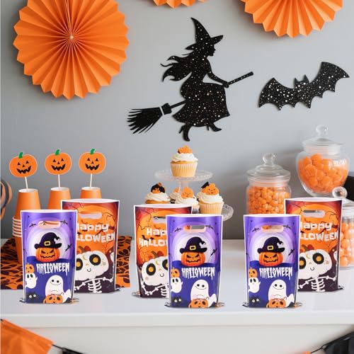 50 stuks Happy Halloween Cadeautassen, schattige Ghost Pumpkin Candy Tassen met handvat Party Decoratie Supplies voor Halloween 5