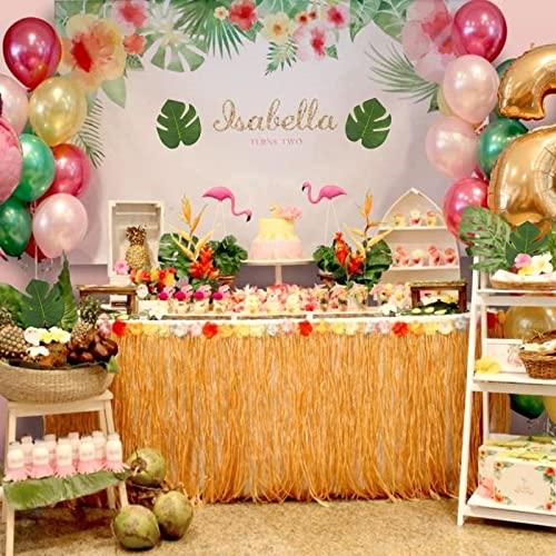 Hawaiian Tafelrok, 276 x 75 cm, 12 stuks, Tropische Palm Leaves Tafellakens, Hawaiian Decoratie, Fetsa, Luau, Hawaiian Birthday Party, Party 5