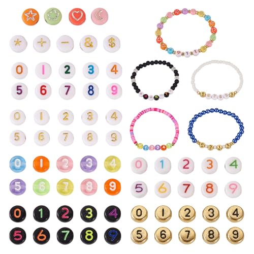 800 st Acryl kralen platte ronde Reading patronen Star & Flower & Mon &Heart patroon diverse acryl kralen Bulk Willekeurig aantal voor doe-het-zelf sieraden maken