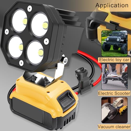 Verpakking van 2 Dewalt Batterij 20 V 18 V Power Inverter voor DIY RC Truck Car Light met 12 AWG Bedrading Hang, Switch en Fuse 3