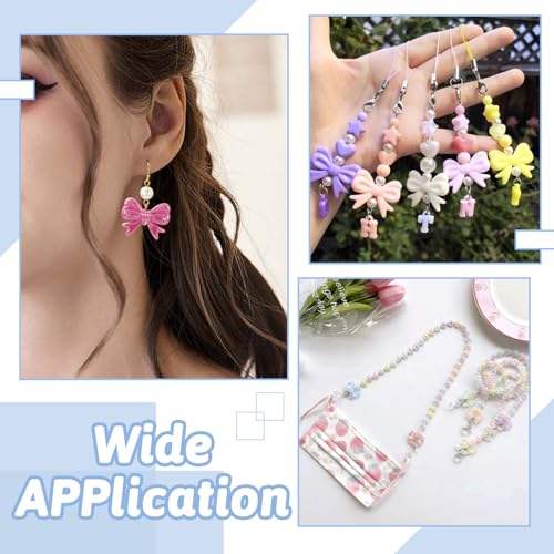 Acryl Bow Kralen, Cute Bowknot Cabochon Bedels Kralen Diverse ambachten Kralen Bulk voor armband ketting oorbellen sieraden maken 4