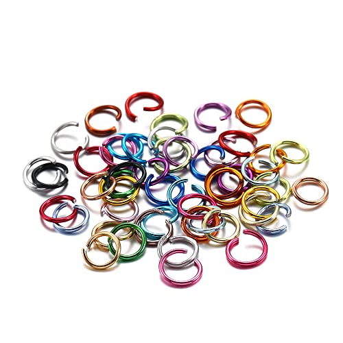 300 st Buigen Ringen Open Bindring Aluminium Ring met het openen van Split Ringen Gezamenlijke ringen voor het maken van hangen Ornamenten DIY Crafts Ketting Gemengde kleuren 0.8 x 6