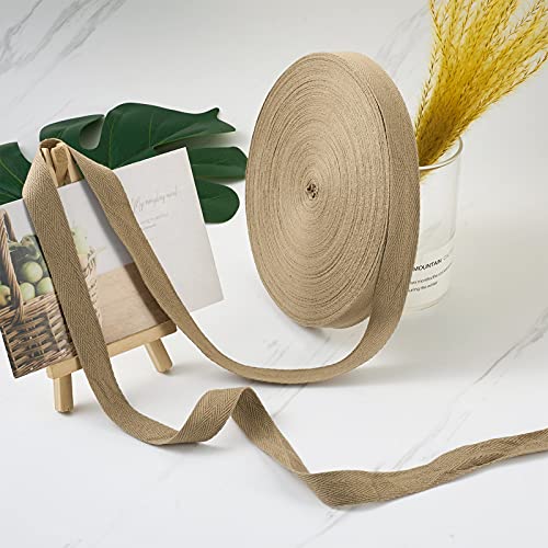 45 Meter 20mm 3/4" Katoen Bunting Tape Twill Tape Haringbone Libbons voor het naaien van dressmaking wijzigingen ambacht, Camel 5