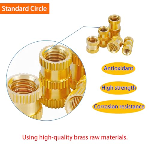 Verpakking van 20 draad inserts, M4 x 8 x 6mm Insert Nuts, 3D Printing Brass Threaded Bushings voor 3D Printing Components en Plastic Onderdelen 5