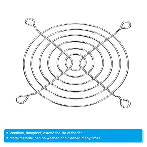 92mm Fan Finger Grill, 4 Pack Metal Grill Protector Guard voor 90X90mm Ventilator beschermhoes DIY, Zilver 4